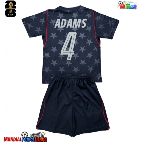 Camiseta Estados Unidos Tyler Adams #4 Segunda Equipación Replica Mundial 2026 para niños mangas cortas (+ Pantalones cortos)